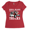still plays with trucks family matching Women's Triblend Scoop T-shirt