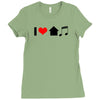 i love house music t shirt edm club wear rave electro party progressiv Ladies Fitted T-Shirt