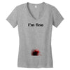 i'm fine gunshot Women's V-Neck T-Shirt