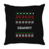 ugly christmas grammy Throw Pillow