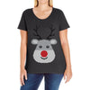 christmas reindeer rudolph Ladies Curvy T-Shirt