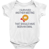 i survived another meeting rectangle Baby Bodysuit