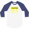 caution zombies crossing t shirt x large funny walking brains awesome 3/4 Sleeve Shirt
