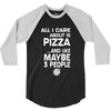 care about pizza and 3 people girls 3/4 Sleeve Shirt