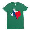 Eroded Texas Map With Flag Ladies Fitted T-Shirt
