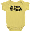 life begins after coffee Baby Onesie