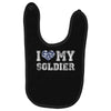i love my soldier navy camouflage Baby Bibs