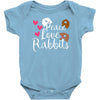 peace love rabbits Baby Bodysuit