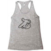 mickey pistol hands gun hip hop mens r&amp;b gangsta banksy grey t shirt s Racerback Tank