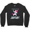 january  born unicorns Crewneck Sweatshirt
