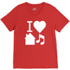 i love house music dj baseball V-Neck Tee