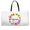 Floral Baby Name Weekender Totes
