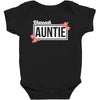 blessed aunitie with flower white color Baby Bodysuit