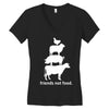 friends not food white Women's V-Neck T-Shirt