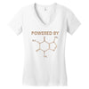Powered By Caffeine Molecule Women's V-Neck T-Shirt