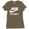 weed   just smoke it   mens funny Ladies Fitted T-Shirt