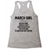 March Girl Hated By Many Racerback Tank
