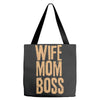 wife mom boss Tote Bags