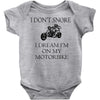 motorbike i don't snore biker's biker Baby Onesie