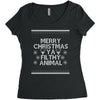 merry christmas ya filthy animal Women's Triblend Scoop T-shirt