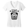 watch me lift watch me weigh weigh Women's V-Neck T-Shirt