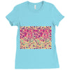pink triangle print Ladies Fitted T-Shirt