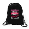 running mommy white Drawstring Bags