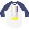 Lightsaber Rainbow - Love Is Love 3/4 Sleeve Shirt