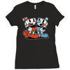 cuphead and mugman Ladies Fitted T-Shirt