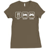 eat sleep game gamer Ladies Fitted T-Shirt