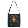 cookie monster gingerbread man ugly christmas sweater Adjustable Strap Totes