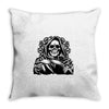 evil skull humor Throw Pillow