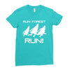 run forest run white color Ladies Fitted T-Shirt