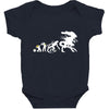 alien evolution   mens funny Baby Bodysuit
