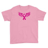 breast cancer ribbon with wing Youth Tee
