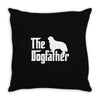 the dogfather cavalier king charles spaniel white Throw Pillow