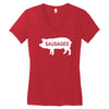 pig sausages funny Women's V-Neck T-Shirt