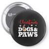 christmas dogs and paws Pin-back button