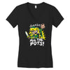 smash all the pots clearance Women's V-Neck T-Shirt
