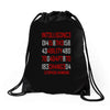 adapt or die encoded (white) Drawstring Bags