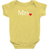 Mrs with heart dot (Mr and Mrs set) Baby Onesie