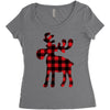 lumberjack reindeer Women's Triblend Scoop T-shirt
