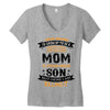 Super Cool Mom Of A Freaking Awesome Son Women's V-Neck T-Shirt