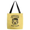 monsters outside fan club back Tote Bags