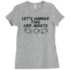 let's handle this like adults Ladies Fitted T-Shirt