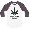 Support Melanoma Cancer Awareness With A Black Cannabis Leaf 3/4 Sleeve Shirt