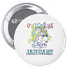 unicorns are born in january cute unicorn Pin-back button