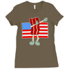 bacon american flag dab Ladies Fitted T-Shirt