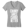 chubby girls cuddle better Women's V-Neck T-Shirt
