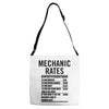 mechanic labour rates Adjustable Strap Totes